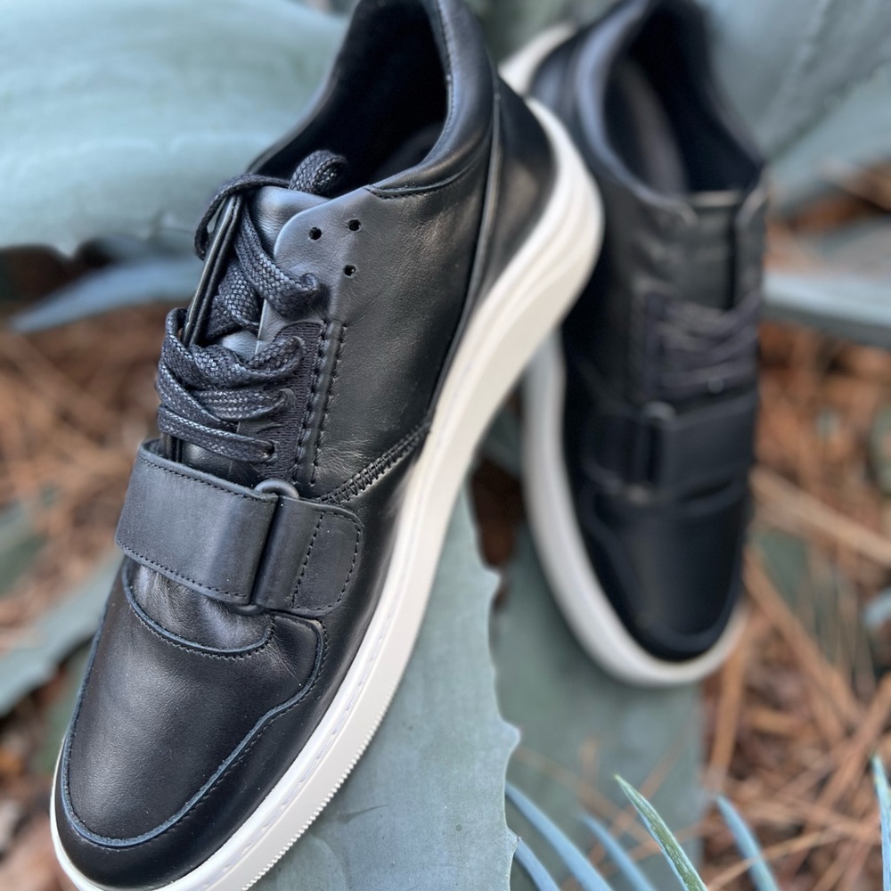 Black Alma Mater Low Tops with Black Stitching